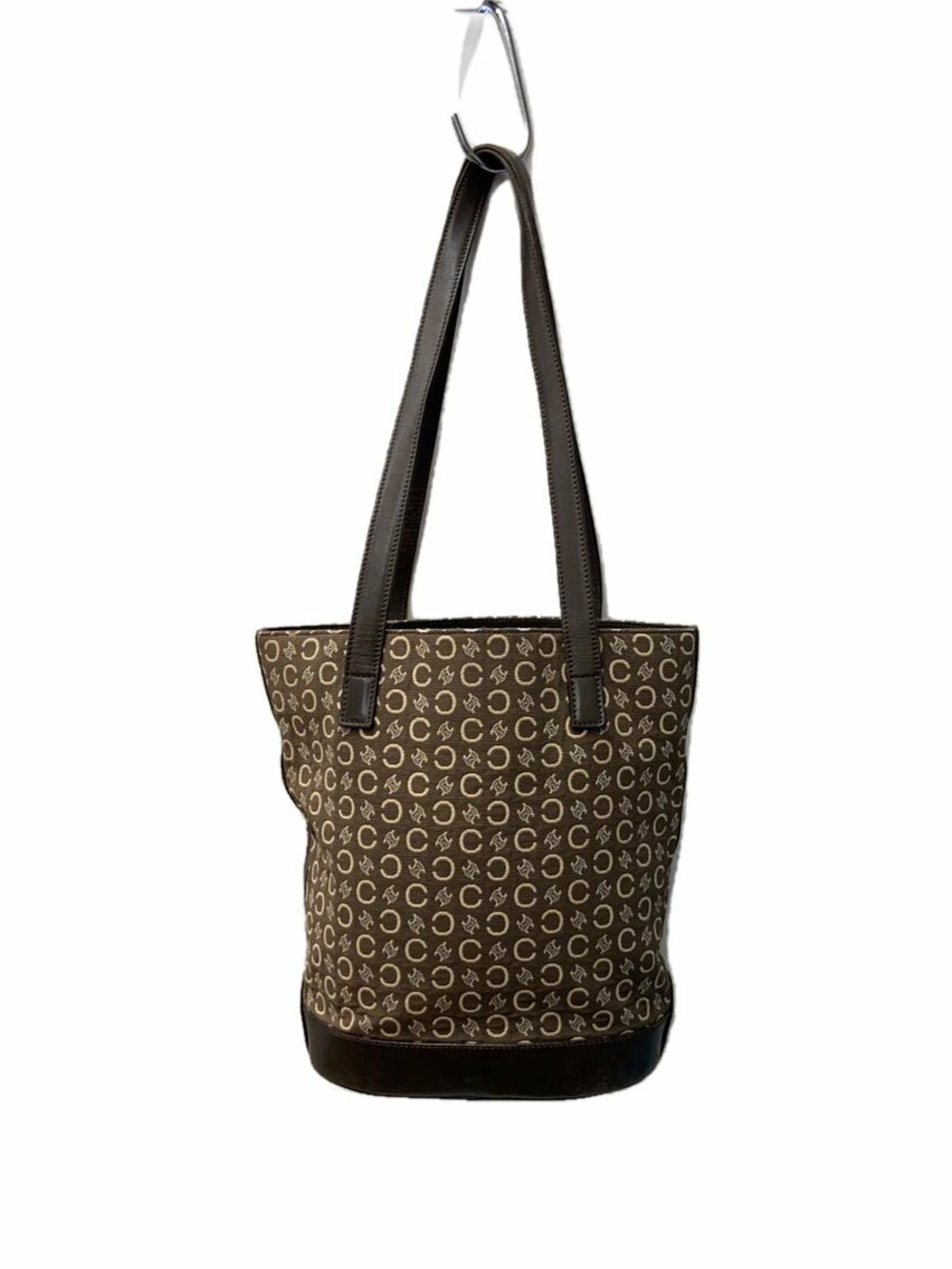 Celine Macadam canvas bucket bag brown leather